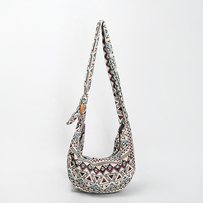 Boho Style Crossbody Shoulder Bag Vintage Canvas Hobo Bag