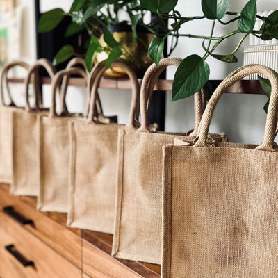 Burlap Bag Tote for Daughter-in-law Large Reusable Jutes Bags with Canvas Handles