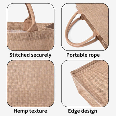IN MEMORY OF Custom Jute Tote Butterfly Print Large Shopping Purses