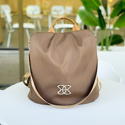 3-Way-Use Anti-theft Backpack Shoulder Bag for Women Maillard Brown Travel Bag