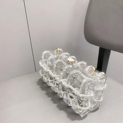 Rhinestone Clutch Crystal Evening Bag Glitte Party Handbag