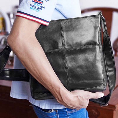 Small Soft Leather Crossbody for Men Messenger Bag Man Purse