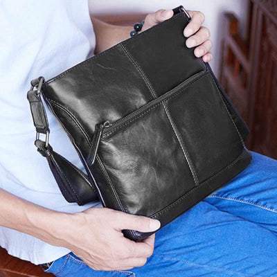 Small Soft Leather Crossbody for Men Messenger Bag Man Purse
