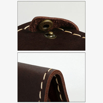 Retro Leather Wallet for Men Women Bifold Handmade Front Pocket Wallet