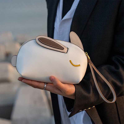 Cute Bunny Clutch Bag Crossbody Bag Faux Leather Wristlet Purse for Women