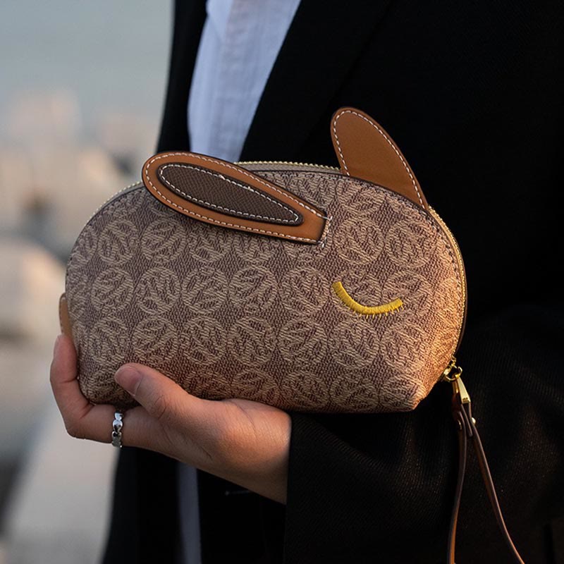 Cute Bunny Clutch Bag Crossbody Bag Faux Leather Wristlet Purse for Women