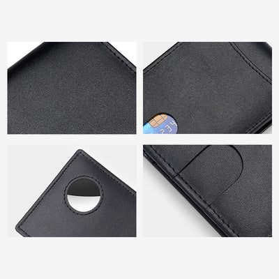 Anti-theft RFID Blocking Leather Front Pocket Wallet with Airtag Holder