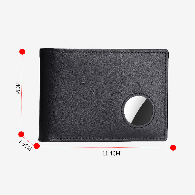 Anti-theft RFID Blocking Leather Front Pocket Wallet with Airtag Holder
