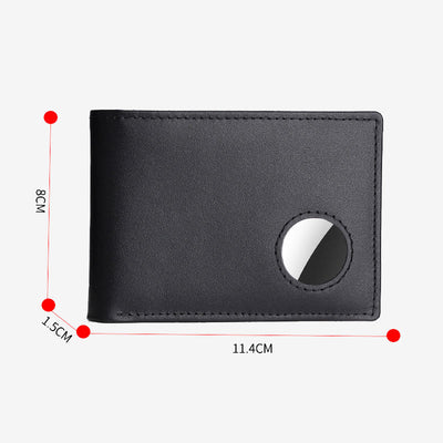 Anti-theft RFID Blocking Leather Front Pocket Wallet with Airtag Holder