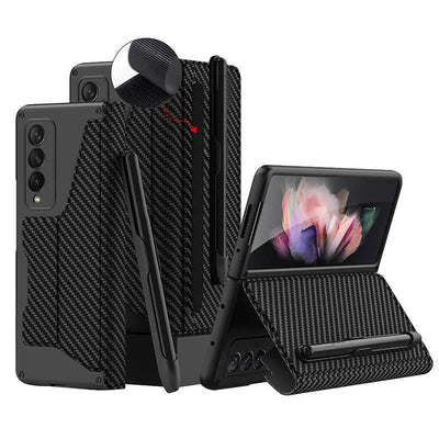 Leather Wallet Case For Galaxy Z Fold 3/4 With Removable S Pen Holder Kickstand