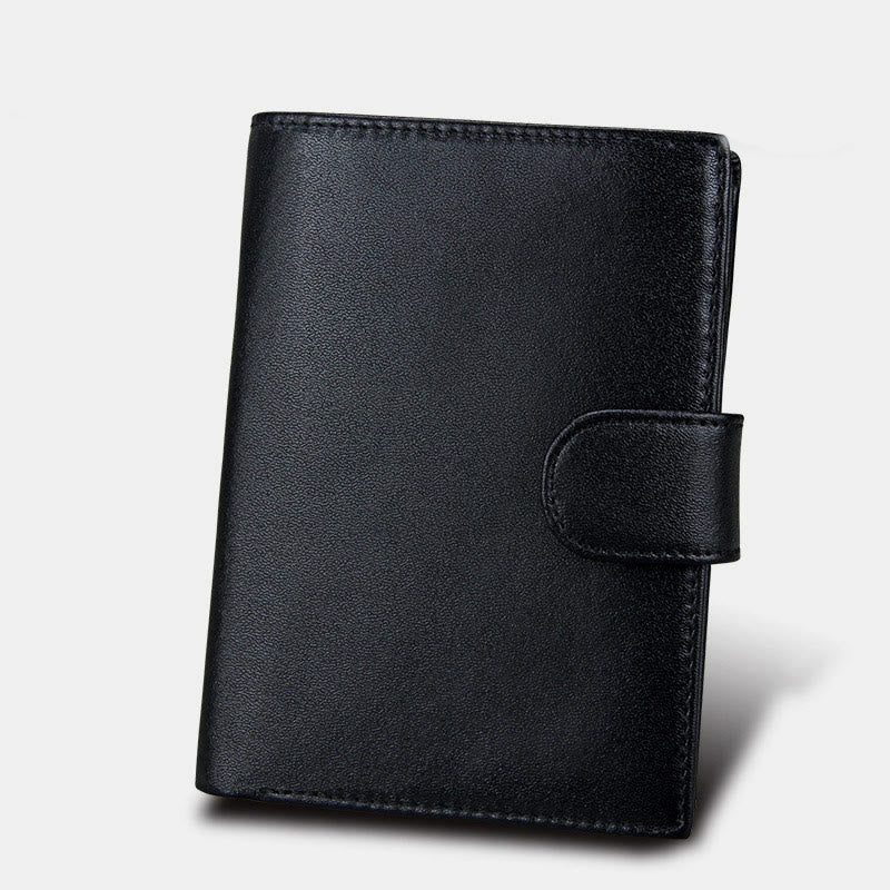 RFID Genuine Leather Card Holder Trifold Wallet