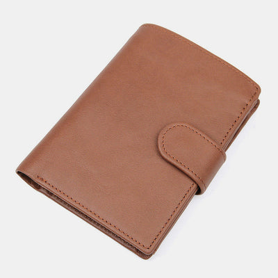 RFID Genuine Leather Card Holder Trifold Wallet