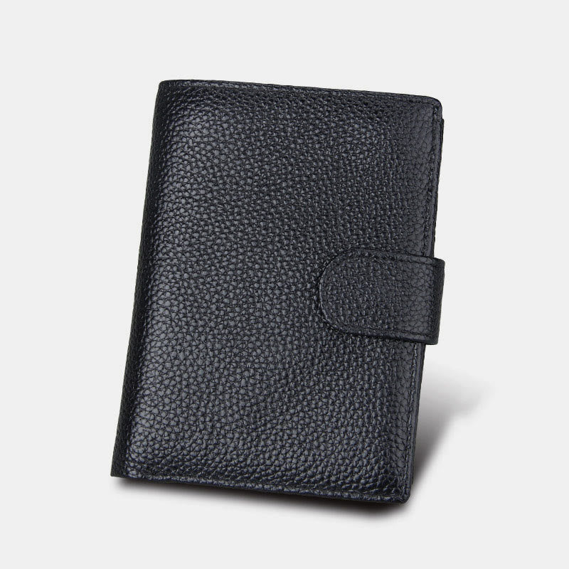 RFID Genuine Leather Card Holder Trifold Wallet