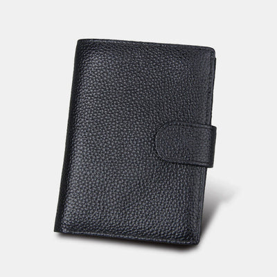 RFID Genuine Leather Card Holder Trifold Wallet
