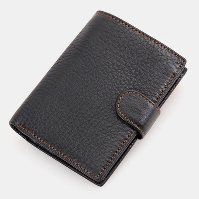 RFID Genuine Leather Card Holder Trifold Wallet