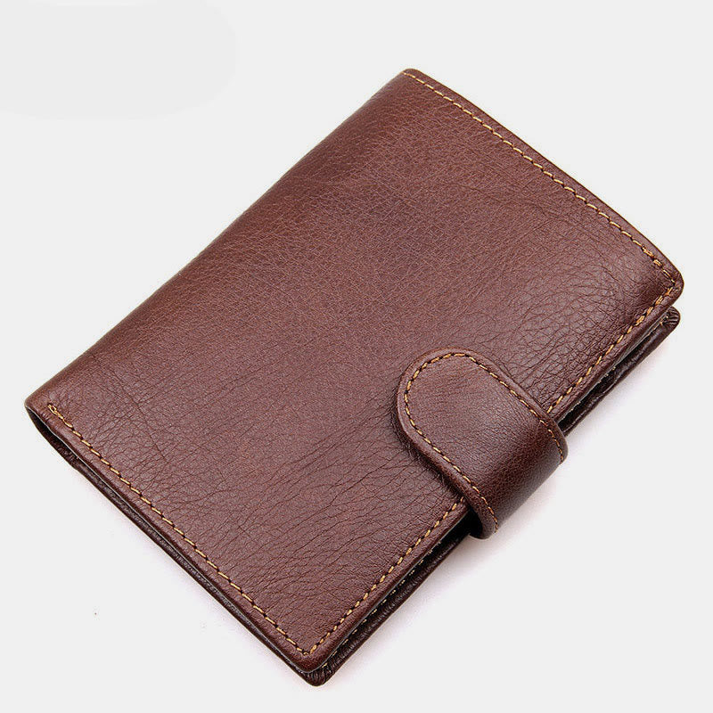 RFID Genuine Leather Card Holder Trifold Wallet
