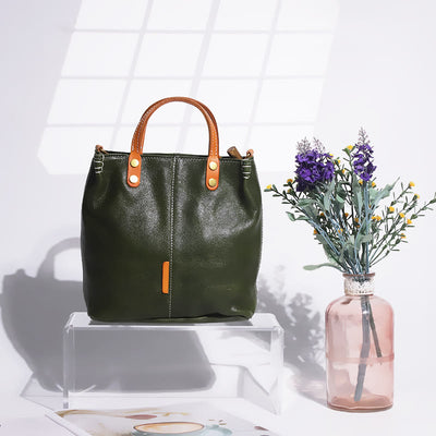 Handmade Tote Bag For Women Elegant Retro Soft Leather Bag