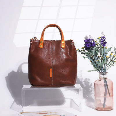 Handmade Tote Bag For Women Elegant Retro Soft Leather Bag