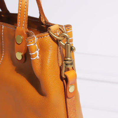 Handmade Tote Bag For Women Elegant Retro Soft Leather Bag