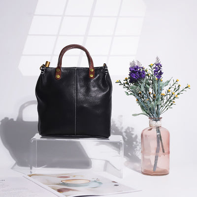 Handmade Tote Bag For Women Elegant Retro Soft Leather Bag
