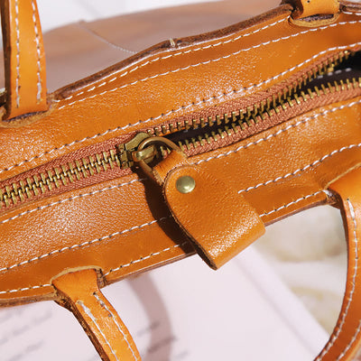Handmade Tote Bag For Women Elegant Retro Soft Leather Bag