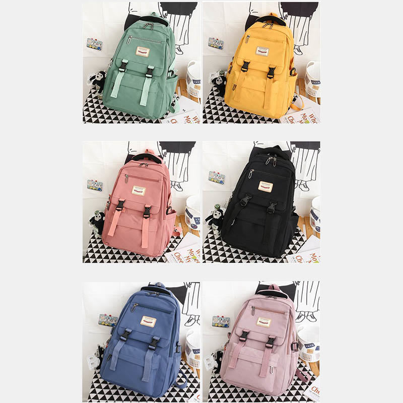 Lightweight Waterproof Solid Color Nylon Backpack Daypack Bookbag for Travel School