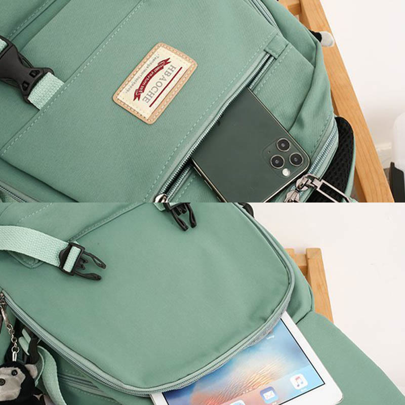 Lightweight Waterproof Solid Color Nylon Backpack Daypack Bookbag for Travel School