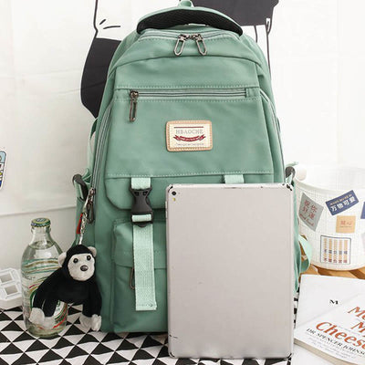 Lightweight Waterproof Solid Color Nylon Backpack Daypack Bookbag for Travel School