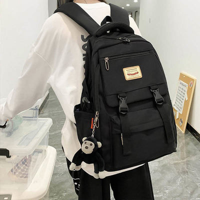 Lightweight Waterproof Solid Color Nylon Backpack Daypack Bookbag for Travel School