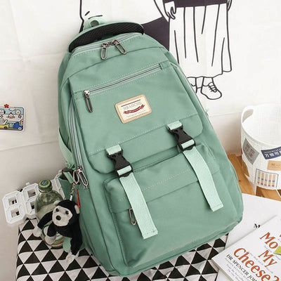 Lightweight Waterproof Solid Color Nylon Backpack Daypack Bookbag for Travel School