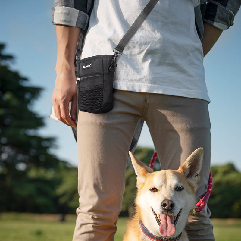 Dog Treat Bag Snack Container with Crossbody Strap Belt Loop