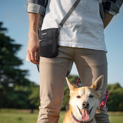 Dog Treat Bag Snack Container with Crossbody Strap Belt Loop