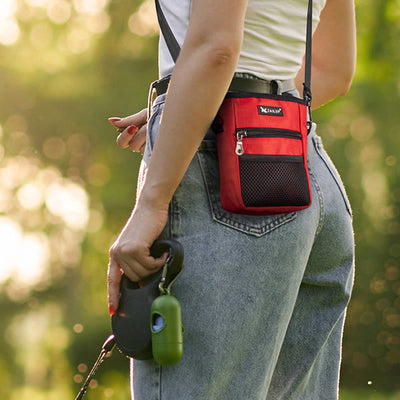 Dog Treat Bag Snack Container with Crossbody Strap Belt Loop