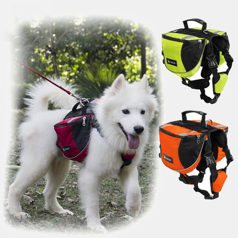 Outdoors Dog Backpack Y-Shaped Saddle Bag for Medium Large Dogs