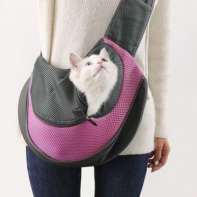 Pet Sling Carrier Hand-Free Mesh Breathable Puppy Carrier Purse