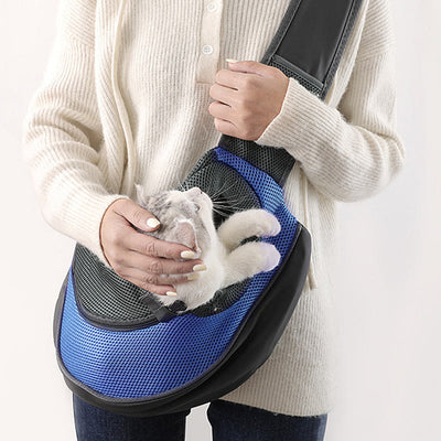 Pet Sling Carrier Hand-Free Mesh Breathable Puppy Carrier Purse