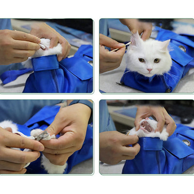 Cat Nail Clipping Cleaning Grooming Restraint Bag No Scratching Biting