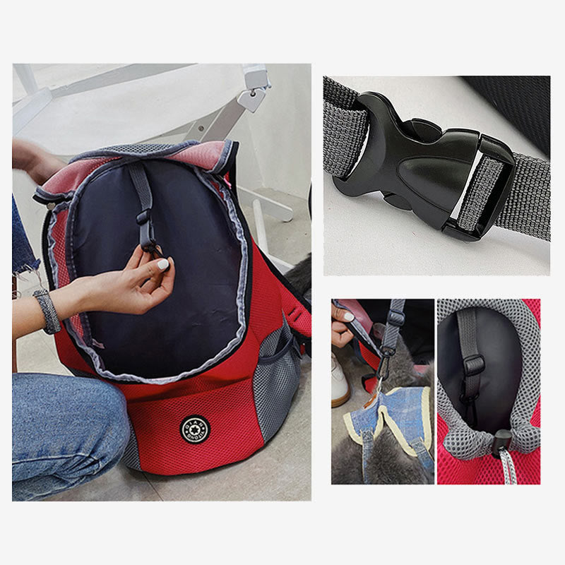 Pet Carrier Backpack Ventilated Mesh Back Pack with Safety Belt