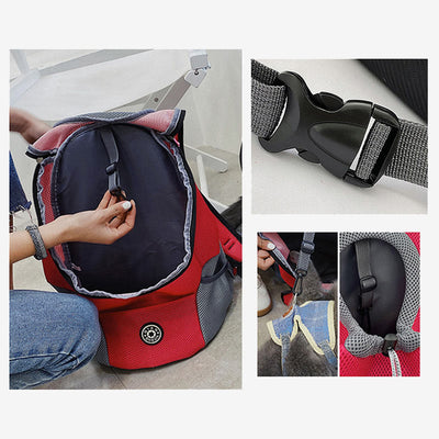 Pet Carrier Backpack Ventilated Mesh Back Pack with Safety Belt