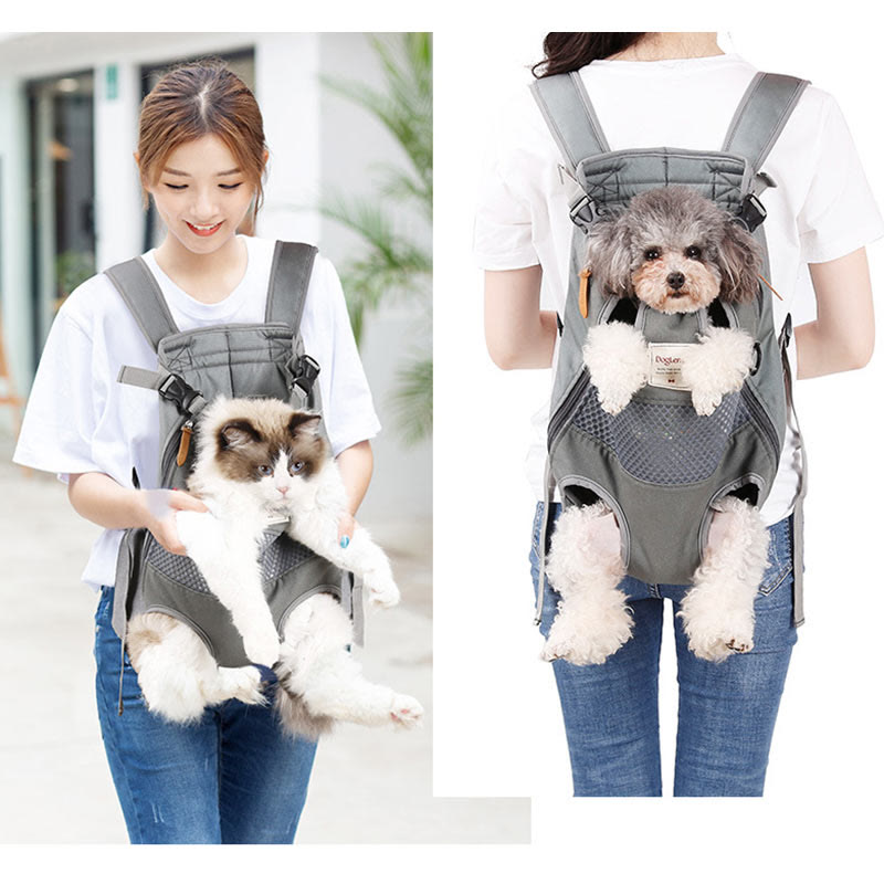 Breathable Canvas Pet Carrier Front Backpack Legs Out Easy-Fits Dog Carrier