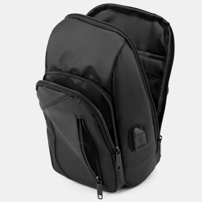 Waterproof Casual Shoulder Sling Bag with USB Charging Port