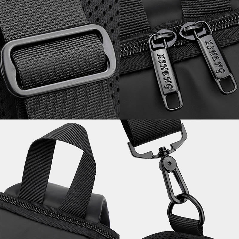 Waterproof Casual Shoulder Sling Bag with USB Charging Port