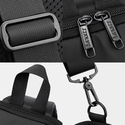 Waterproof Casual Shoulder Sling Bag with USB Charging Port