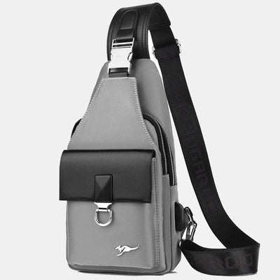 Multi-pocket Men Travel Hiking Business Sling Backpack Bag with USB Charging