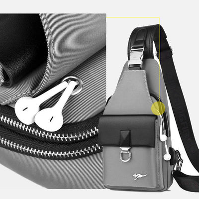 Multi-pocket Men Travel Hiking Business Sling Backpack Bag with USB Charging