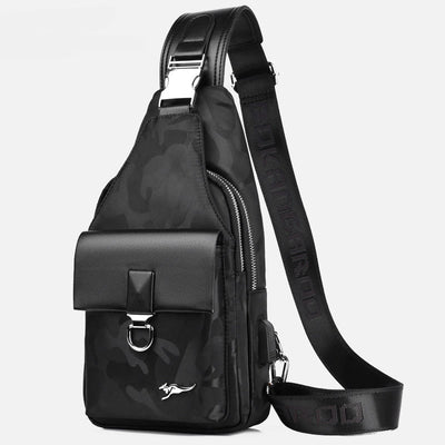 Multi-pocket Men Travel Hiking Business Sling Backpack Bag with USB Charging