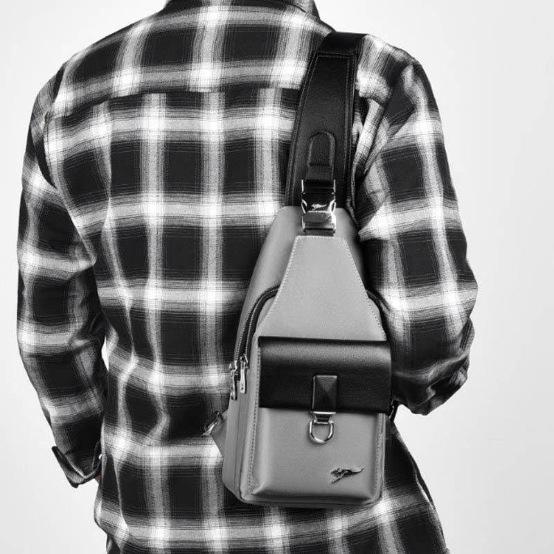 Multi-pocket Men Travel Hiking Business Sling Backpack Bag with USB Charging