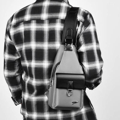 Multi-pocket Men Travel Hiking Business Sling Backpack Bag with USB Charging