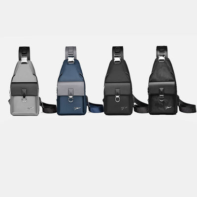 Multi-pocket Men Travel Hiking Business Sling Backpack Bag with USB Charging