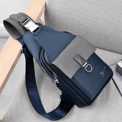 Multi-pocket Men Travel Hiking Business Sling Backpack Bag with USB Charging